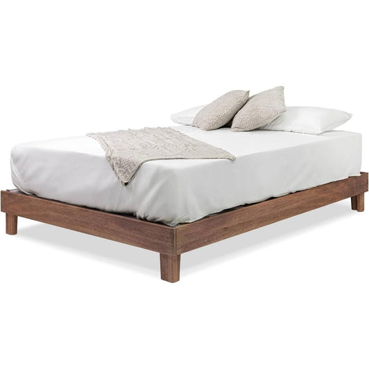 Full size Solid Wood Heavy Duty Platform Bed Frame in Oak Finish - Made In USA